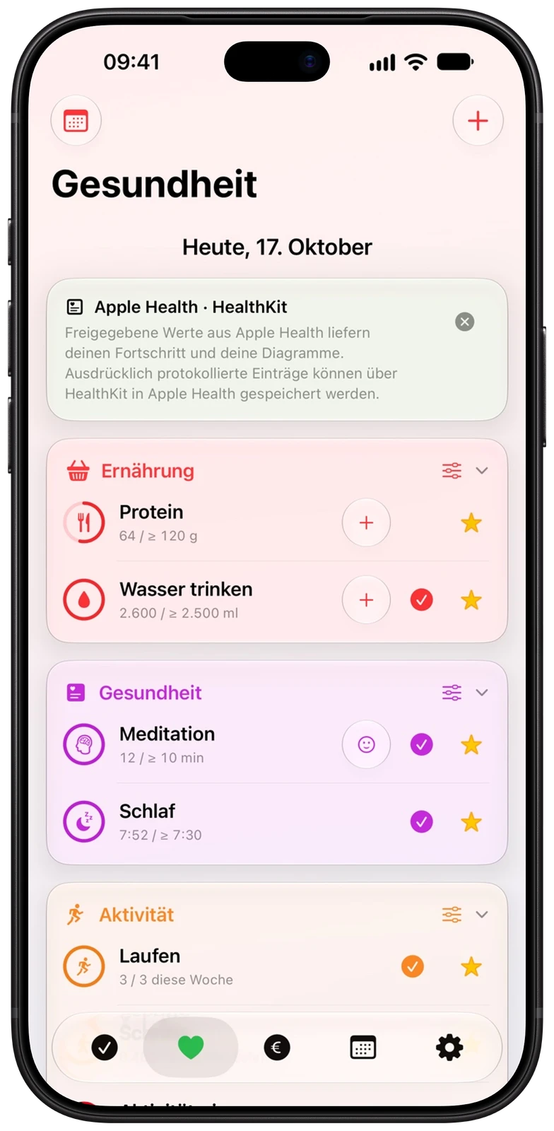 Gesundheitswerte in heatin