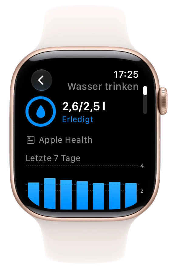 Habit-Detail in heatin auf der Apple Watch